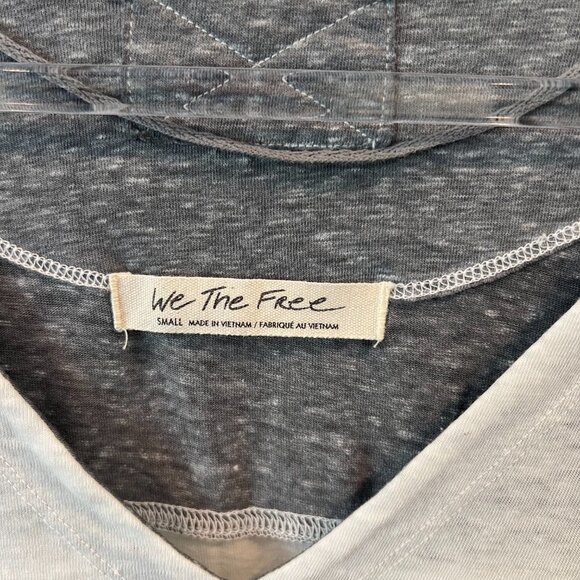 Free People WE THE FREE 3/4 Sleeve Major Leagues White Grey colorblock Jersey - Picture 6 of 7